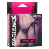 Radiance Side-Tie Panties Black Rhinestone Mesh with Satin Ties – One Size Panties